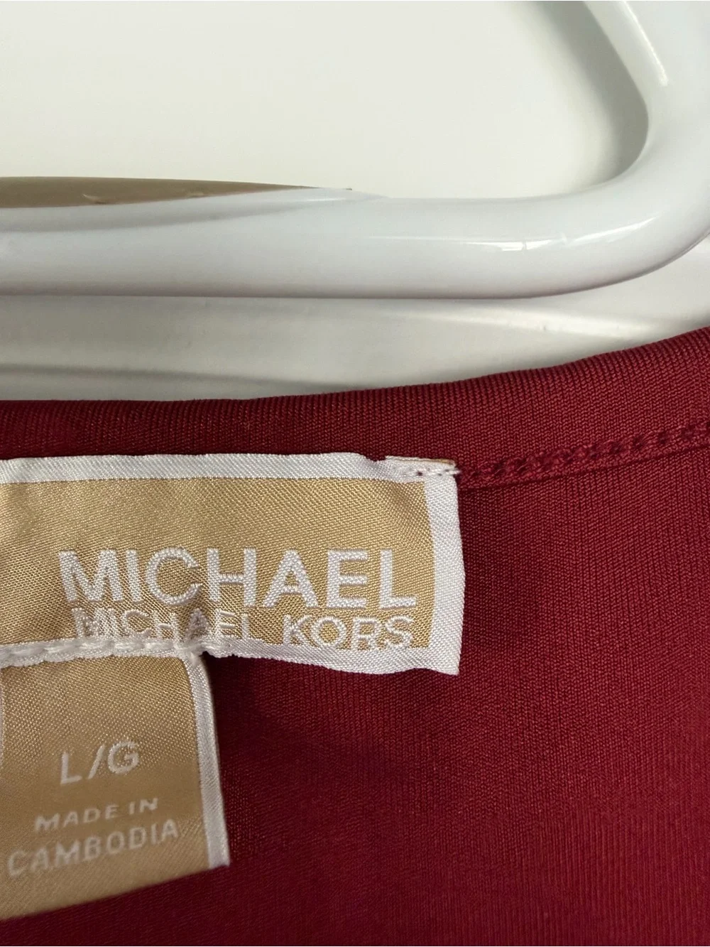 Michael Kors Wine Red Logo Crewneck Top